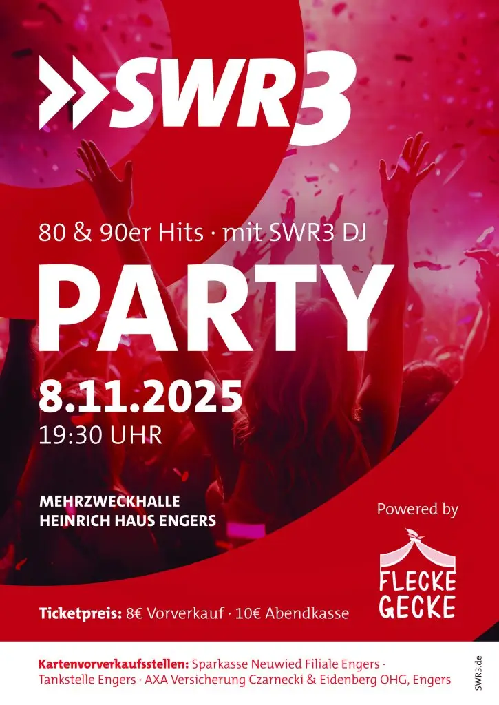 🎉 SWR3 Party in Engers – Die 80er & 90er Nacht! 🎶